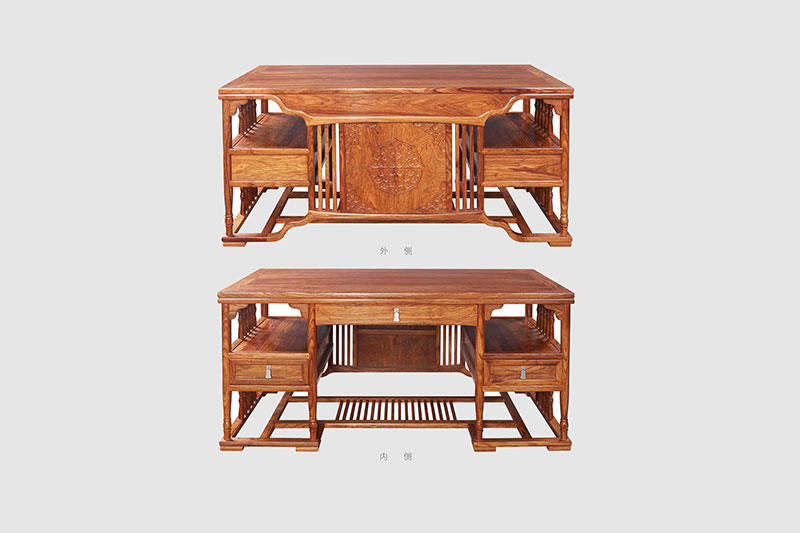 巴彦淖尔中式家居装饰书房桌椅组合家具效果图